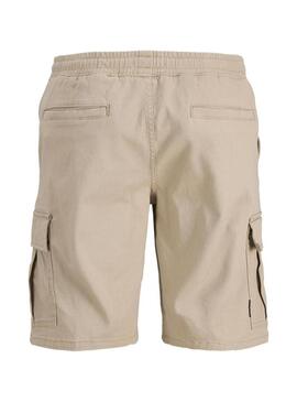 Bermudas Jack and Jones Cole cargo beige per uomo.