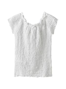 Top Nome di Halisse bianco per ragazza