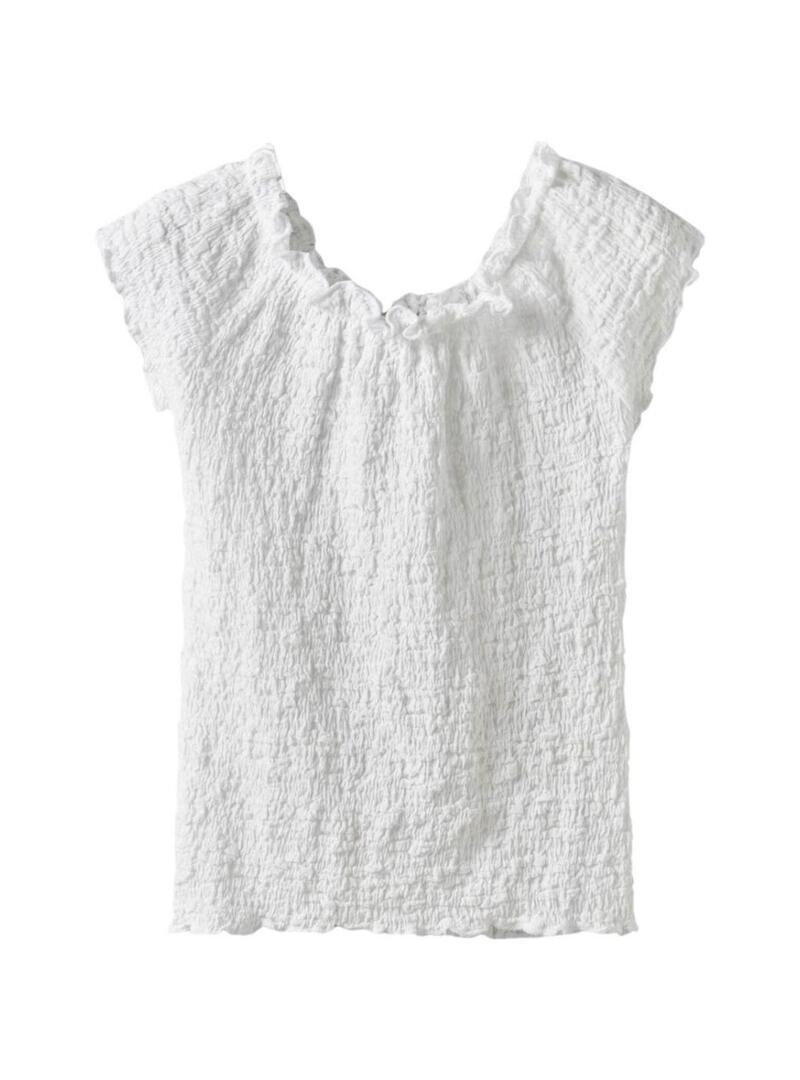 Top Nome di Halisse bianco per ragazza