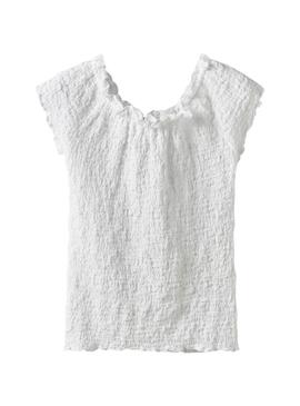 Top Nome di Halisse bianco per ragazza