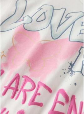 Maglietta Name It Fosiaz Love bianca per bambina