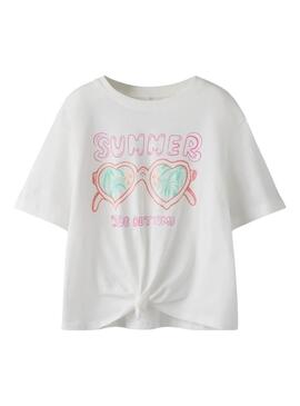 Maglietta Name It Freya bianca per bambina.