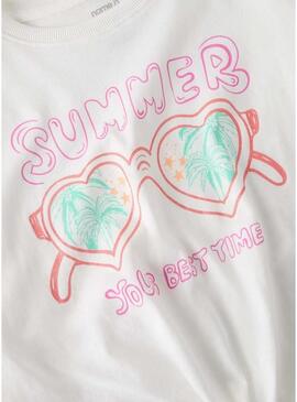 Maglietta Name It Freya bianca per bambina.