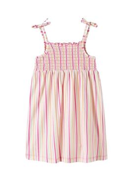 Abito Name It Filuaz a righe multicolore stampato per ragazza