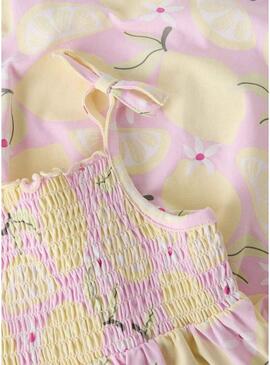 Abito Name It Filuaz stampato con limoni per bambina.