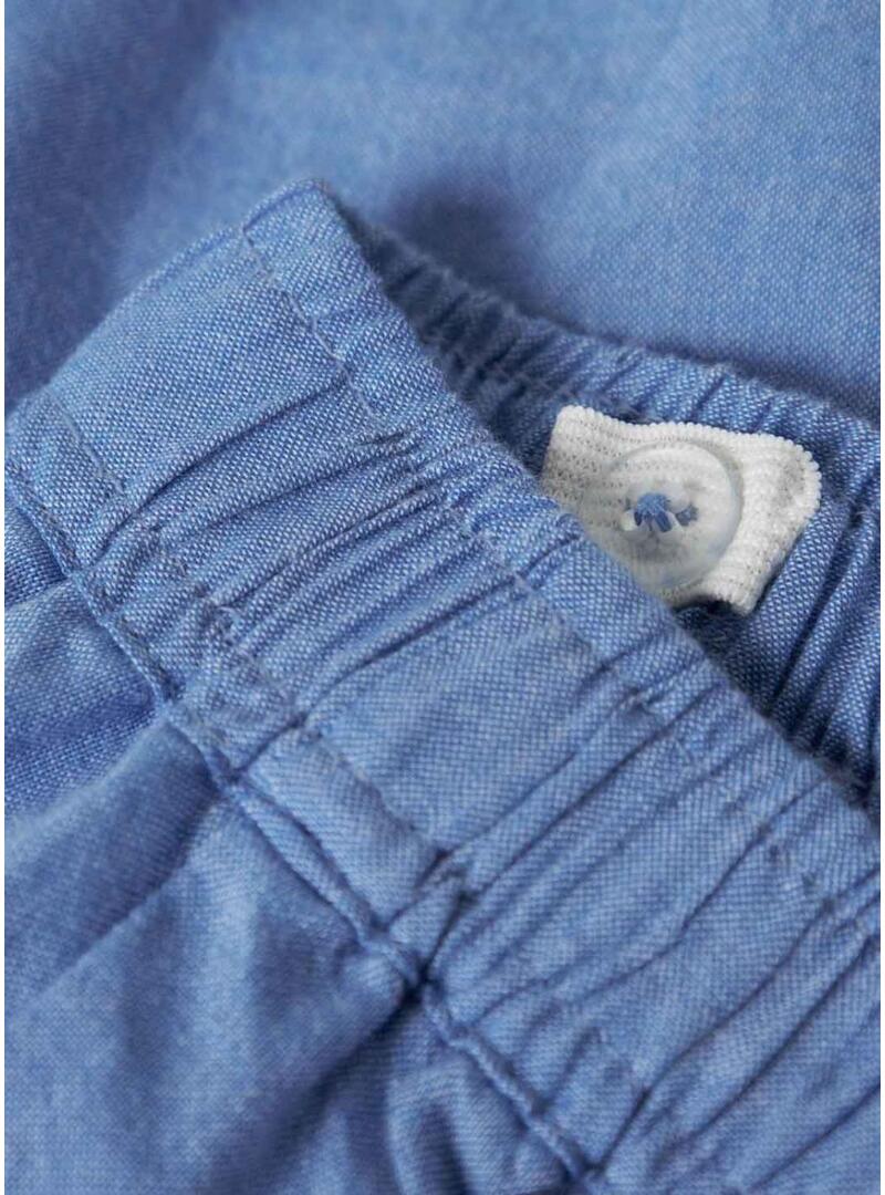 Shorts Name It Ferma ricamato inglese blu per bambina