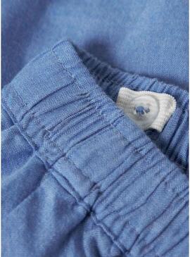 Shorts Name It Ferma ricamato inglese blu per bambina