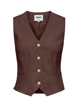 Gilet Only Siesta marrone per donna