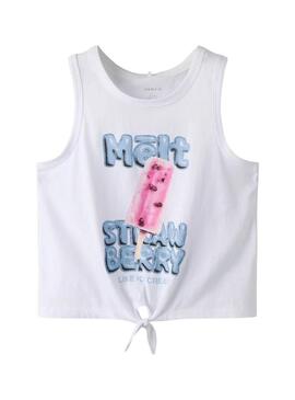 Top Name It Fadeaz bianco per ragazza