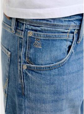 Pantaloni in denim Jack and Jones Mike blu medio per uomo.