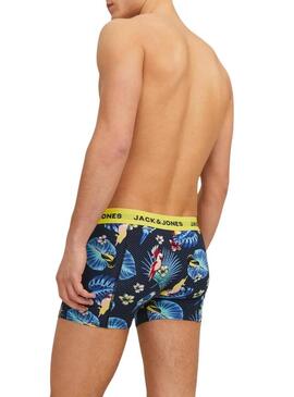 Scatola di boxer Jack and Jones Flower Bird per uomo