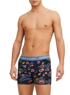 Scatola di boxer Jack and Jones Flower Bird per uomo