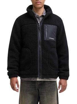 Giacca Jack and Jones Soho teddy nera per uomo.