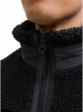 Giacca Jack and Jones Soho teddy nera per uomo.