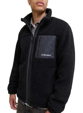 Giacca Jack and Jones Soho teddy nera per uomo.