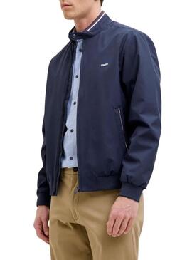 Giubbotto bomber blu Jack and Jones per uomo.