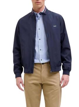 Giubbotto bomber blu Jack and Jones per uomo.
