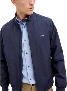Giubbotto bomber blu Jack and Jones per uomo.