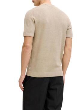 Maglietta Jack and Jones Bluriley beige per uomo