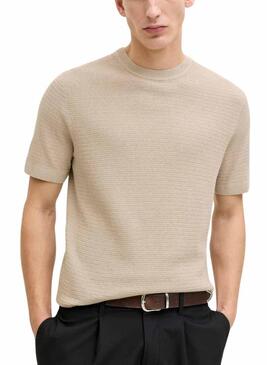 Maglietta Jack and Jones Bluriley beige per uomo