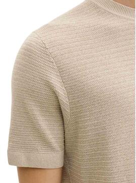 Maglietta Jack and Jones Bluriley beige per uomo