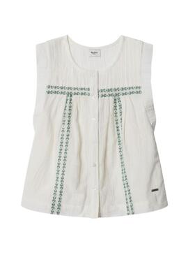 Blusa Pepe Jeans Hetty bianca per bambina