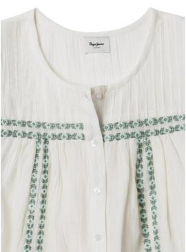 Blusa Pepe Jeans Hetty bianca per bambina