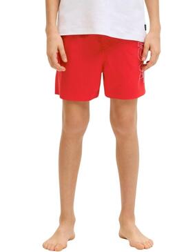 Costume da bagno Jack and Jones Maui rosso per bambino