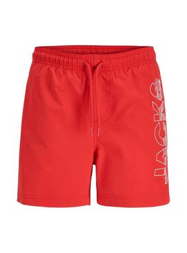 Costume da bagno Jack and Jones Maui rosso per bambino