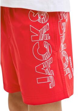 Costume da bagno Jack and Jones Maui rosso per bambino