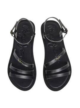 Sandalia Pepe Jeans Rio Sand nera per donna