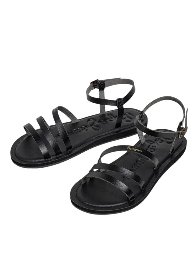 Sandalia Pepe Jeans Rio Sand nera per donna