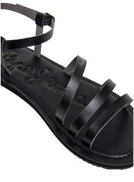 Sandalia Pepe Jeans Rio Sand nera per donna