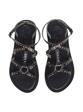 Sandalia Pepe Jeans Rio Studs nera per donna
