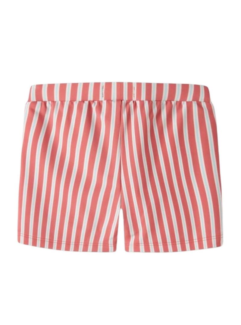 Costume da bagno Name It Zigurt a righe corallo per bambino