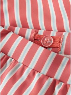 Costume da bagno Name It Zigurt a righe corallo per bambino