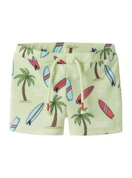 Costume da bagno Name It Zigurt stampato lima per bambino