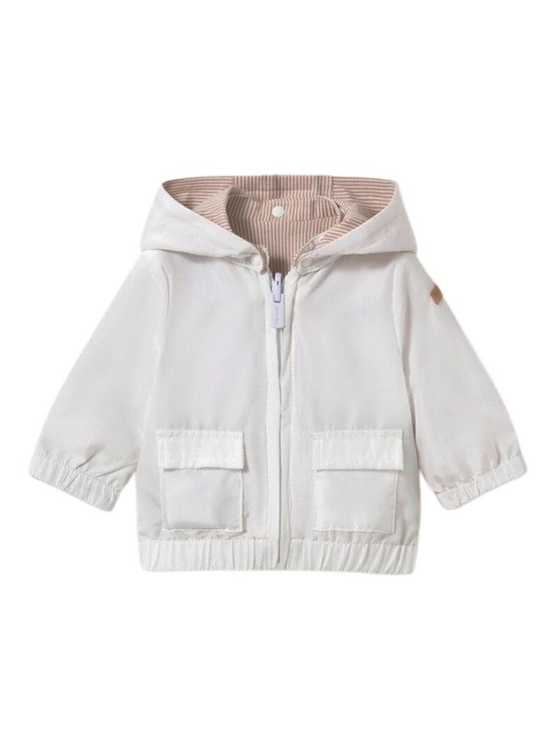 Giacca a righe beige con cappuccio per bambini Mayoral