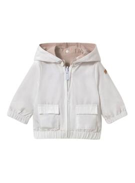 Giacca a righe beige con cappuccio per bambini Mayoral