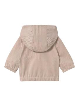 Giacca a righe beige con cappuccio per bambini Mayoral