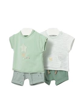Set Mayoral due look verde acqua per bambino