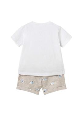 Set Mayoral due outfit elefanti blu e beige per neonati