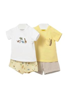 Set Mayoral due look safari giallo per bambino