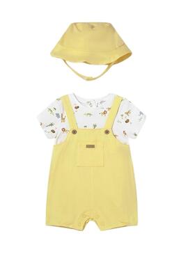 Set Mayoral petto giallo safari con cappello per bambino
