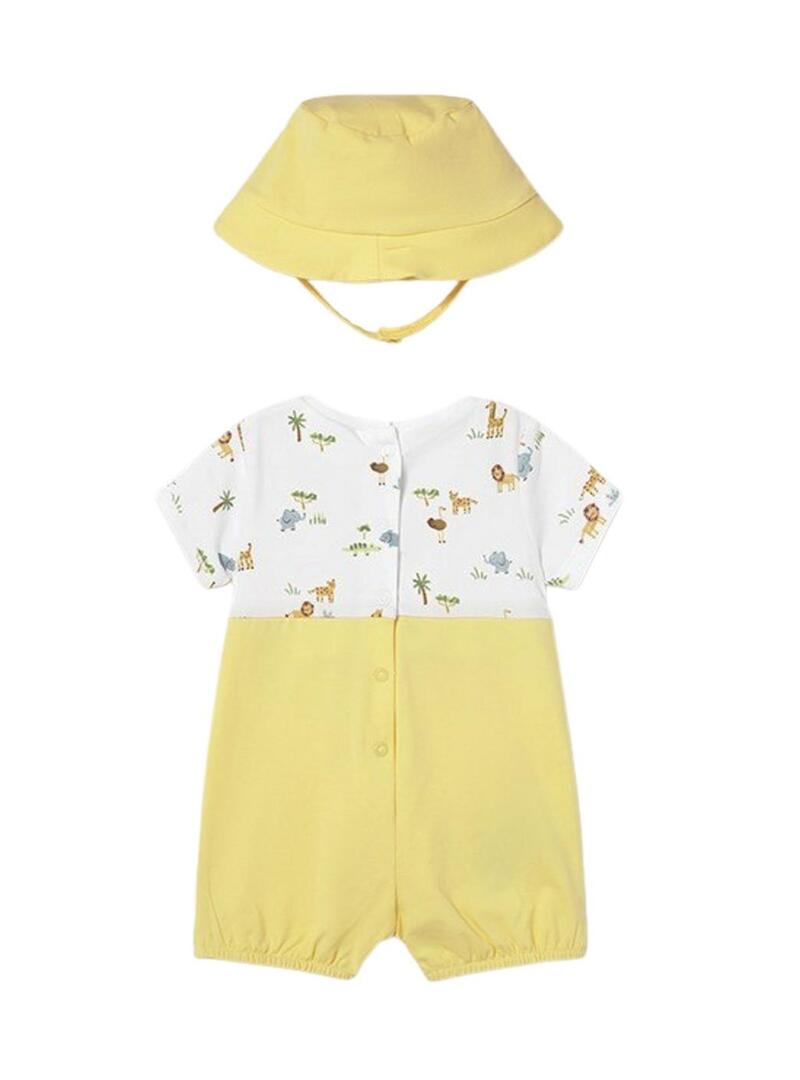 Set Mayoral petto giallo safari con cappello per bambino