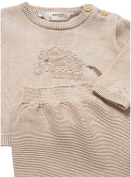 Set Mayoral punto riccio beige per bambino