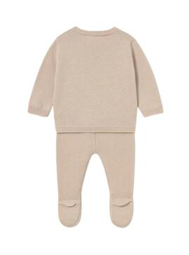 Set Mayoral punto riccio beige per bambino