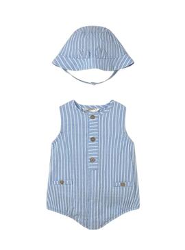 Tuta Mayoral a righe celeste con cappuccio per bambino