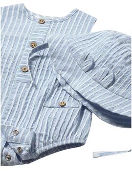 Tuta Mayoral a righe celeste con cappuccio per bambino