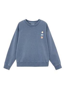 Felpa Mayoral blu medio stampata sul retro per bambino